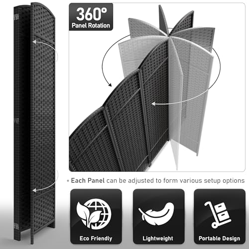 4 Panel 6 ft. Tall Mesh Hand-Woven Room Divider W8835