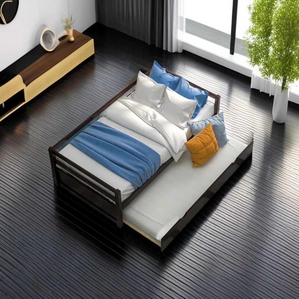 Twin Size Solid Wood Daybed with Trundle F43430