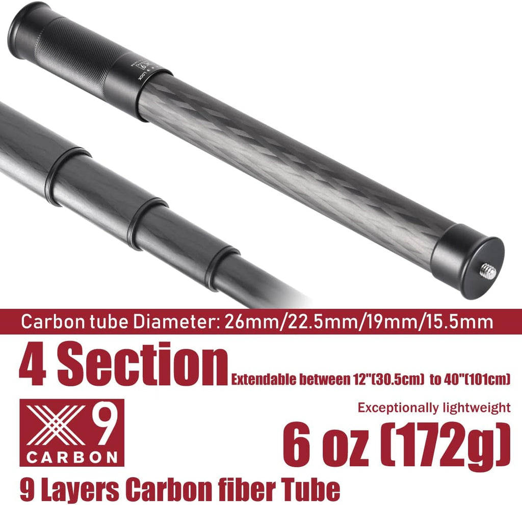 4 Section Carbon Fiber Extension Pole with 1/4 Screw Mount R71711