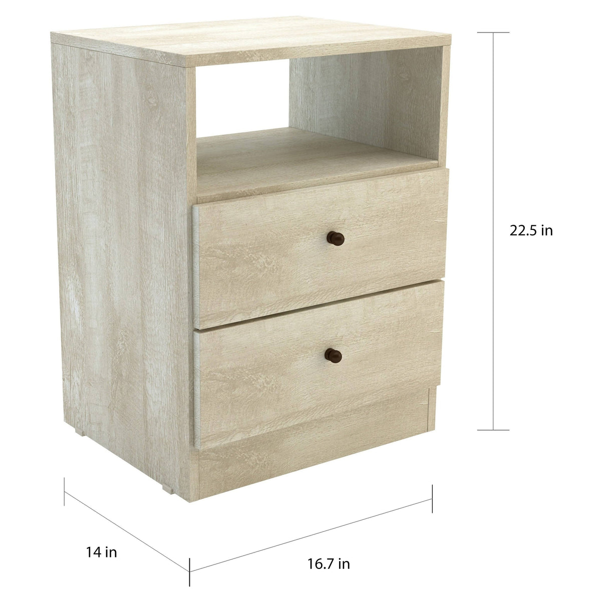 2-Drawer Brown Nightstand Y78833