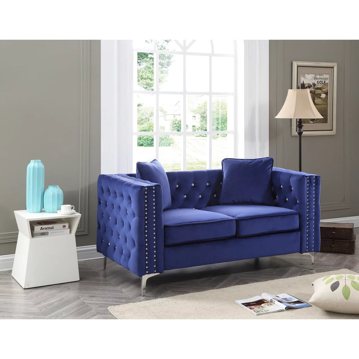 Blue Loveseat U779782