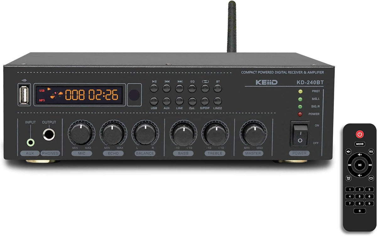Bluetooth Stereo Digital Amplifier Receiver 2X 40W with Remote Control S861886
