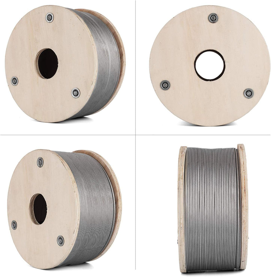 304 Stainless Steel Wire Rope 500ft 3/16 7x19 Cable U26343