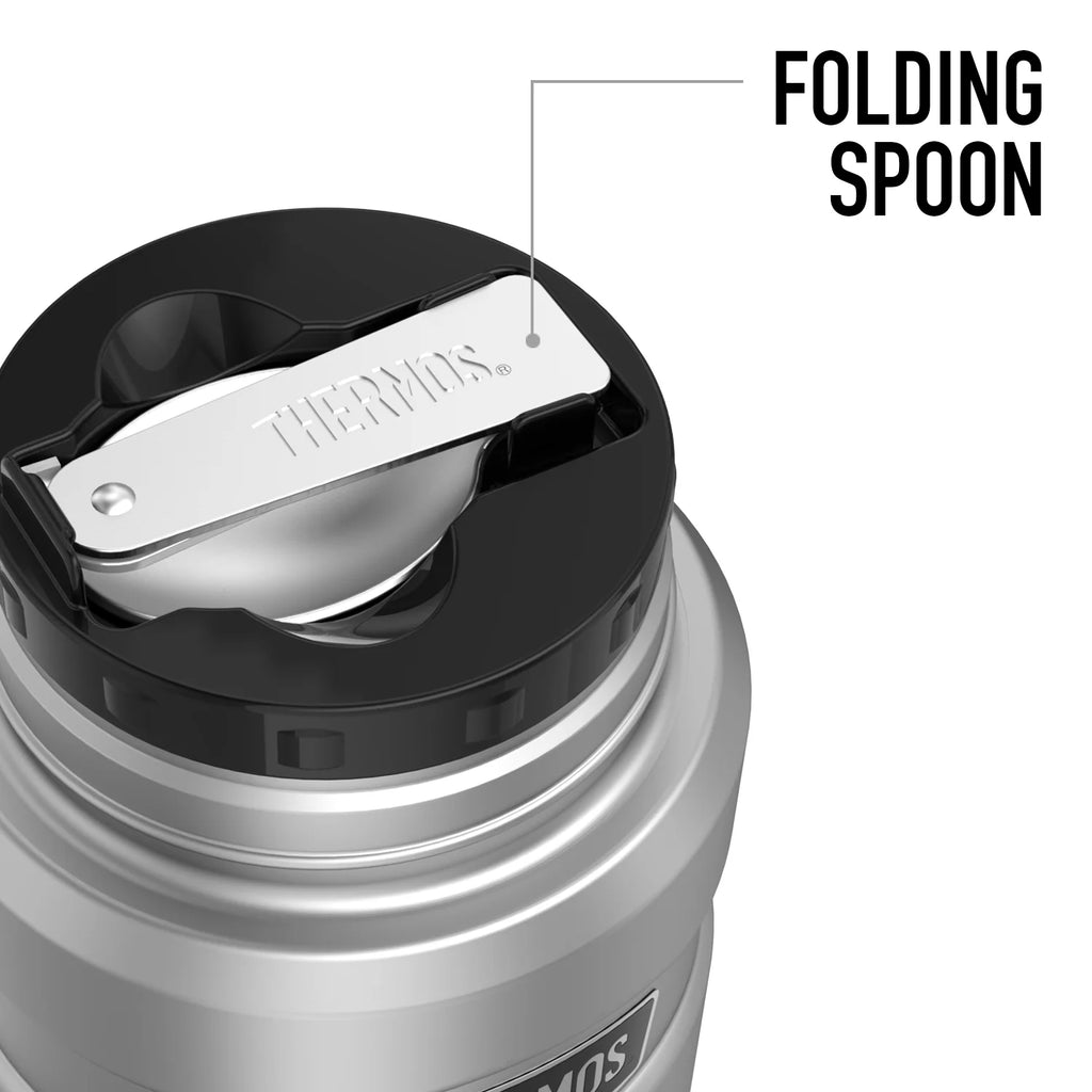 Stainless Steel Food Jar with Folding Spoon, Vacuum Insulated, 16oz E9348