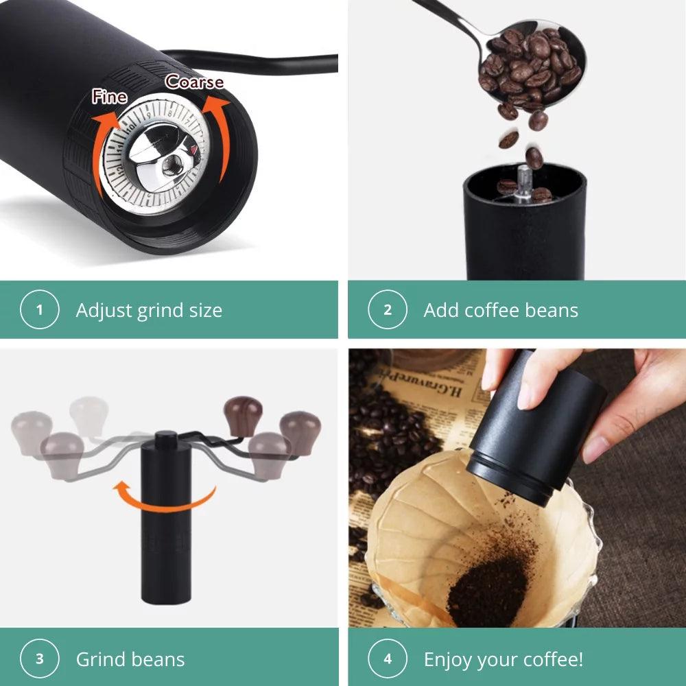 Manual Burr Coffee Grinder with Coarseness Adjustment Dial K657349