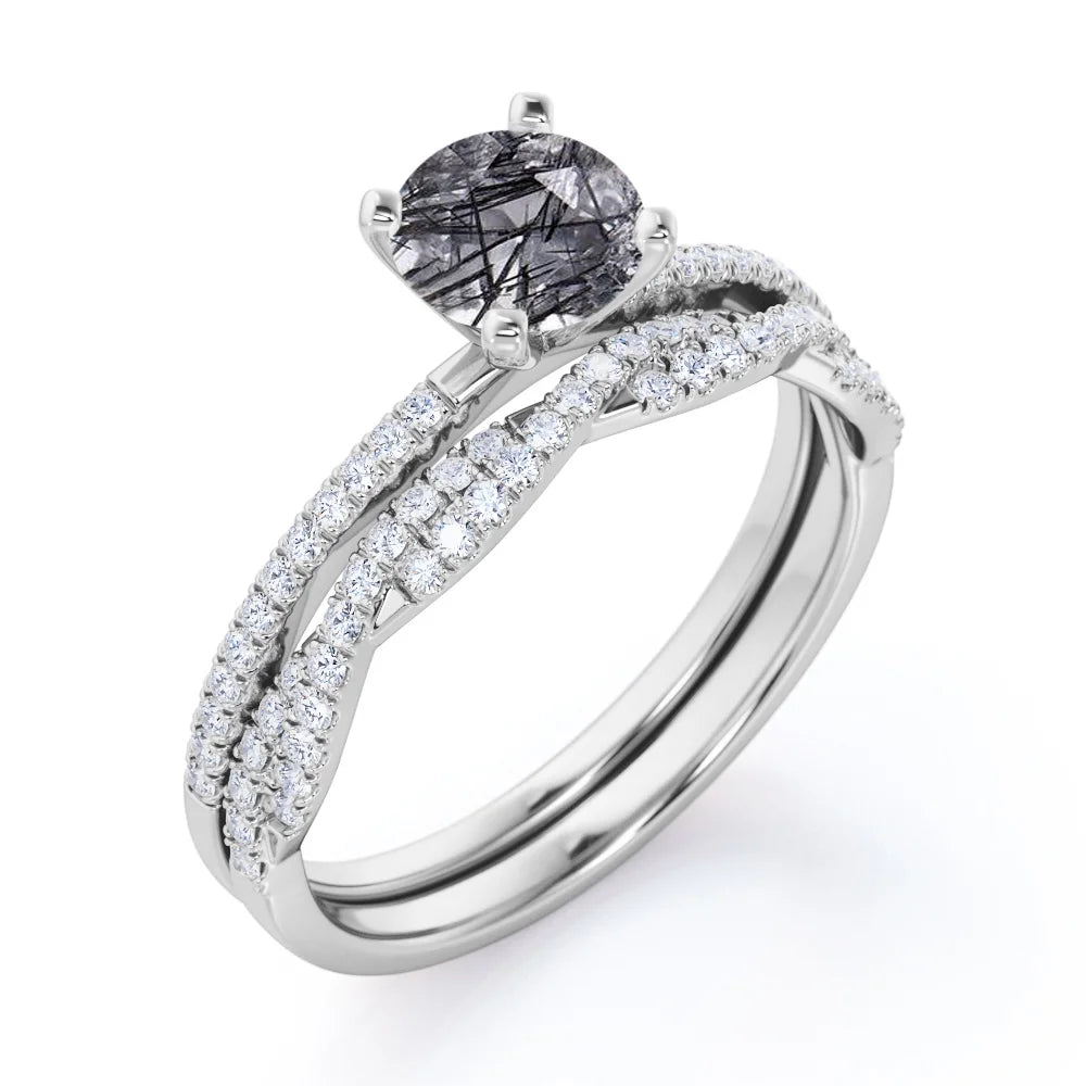 18K White Gold Plated Bridal Set O3651