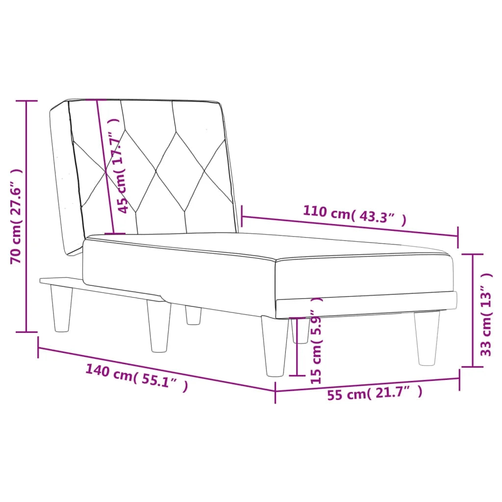 Dark Gray Velvet Chaise Longue F7185
