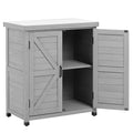 Potting Bench with Storage Cabinet and Metal Table Top M590