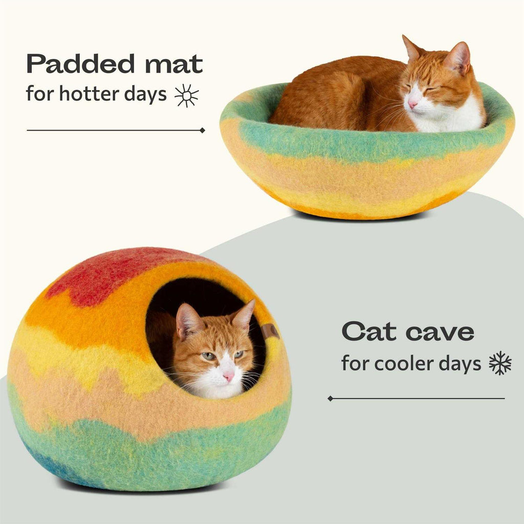 Felt Cat Bed Cave 100% Merino Wool P17064