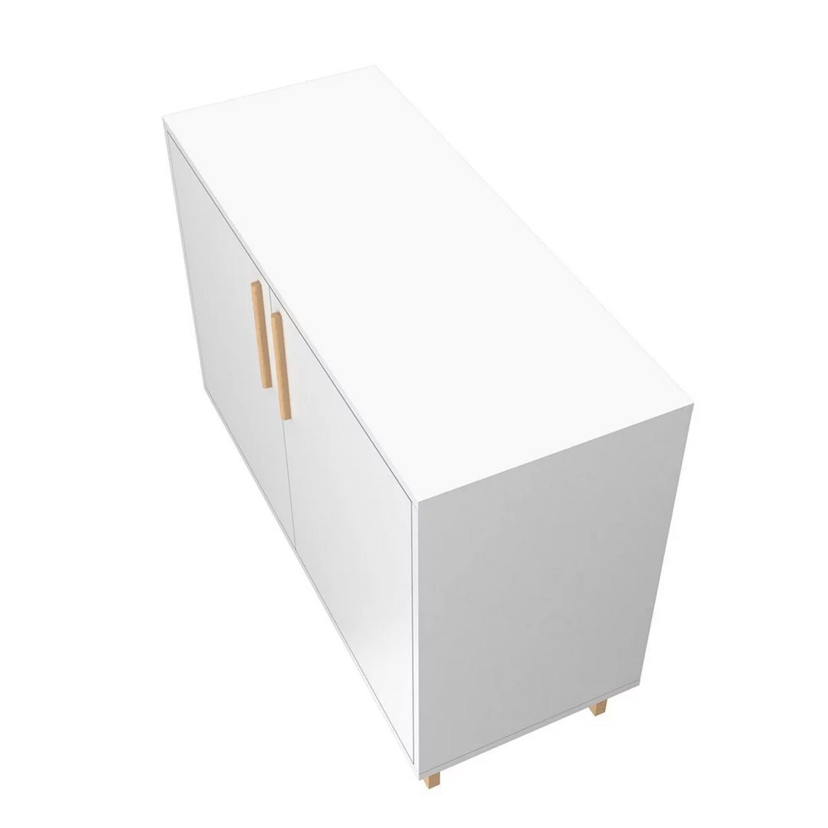 White Double Side Cabinet with 2 Shelves D845