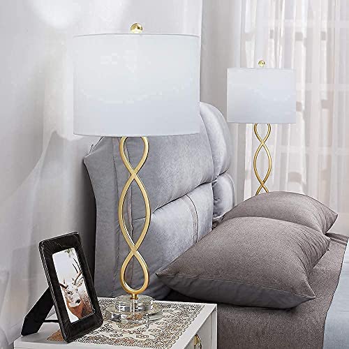 30" Brass Gold Table Lamps Set of 2 E42936
