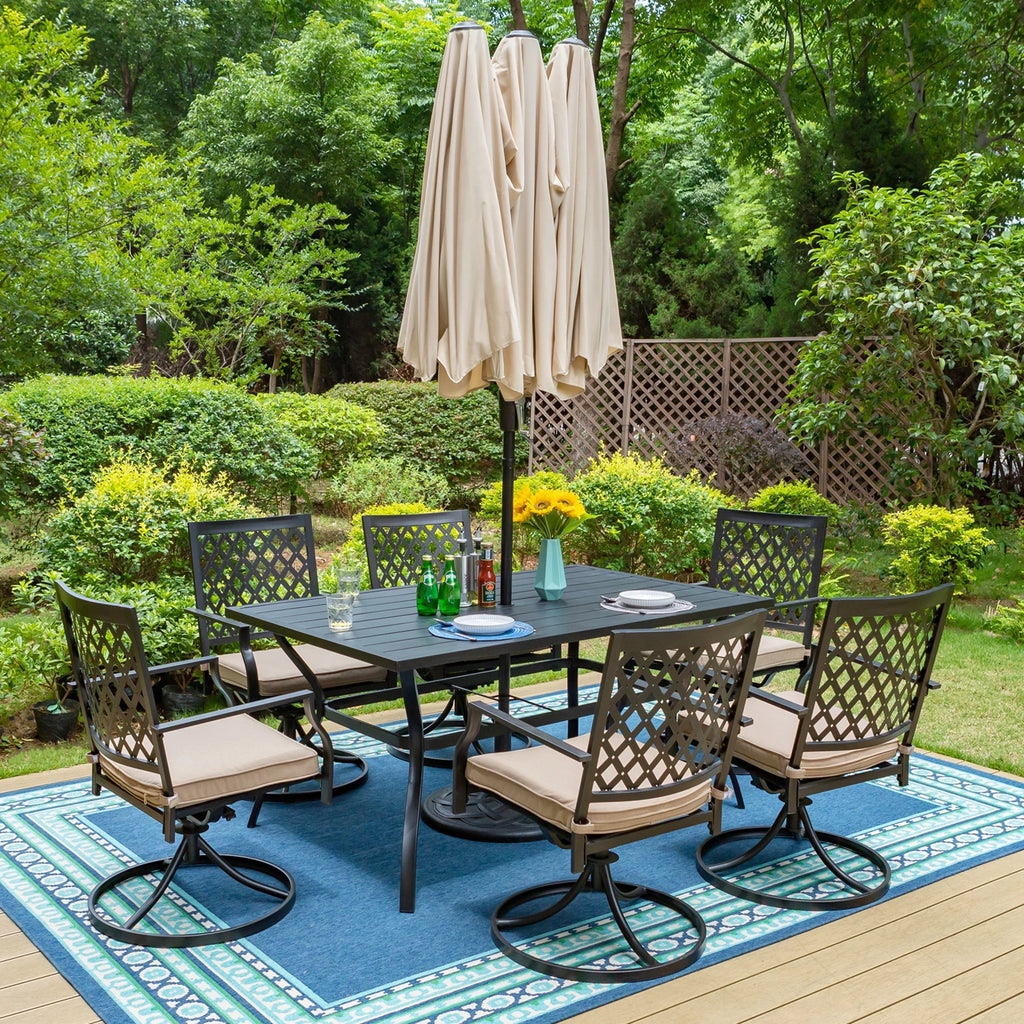 8-Piece Outdoor Dining Set with 13 ft Umbrella X80315