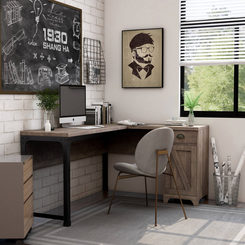 Reclaimed Oak L-Shape Desk V666919