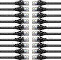 50-Pack Cat6 Patch Cable 1 Foot Ethernet Cable Snagless Black S94940