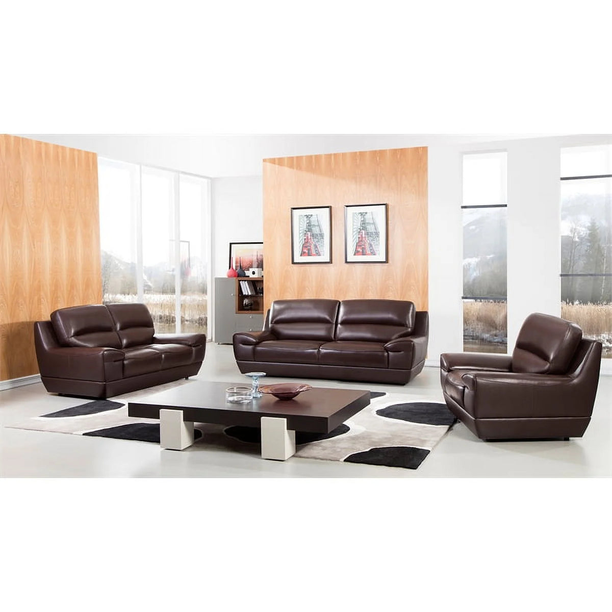 Dark Brown Italian Leather Chair E61624