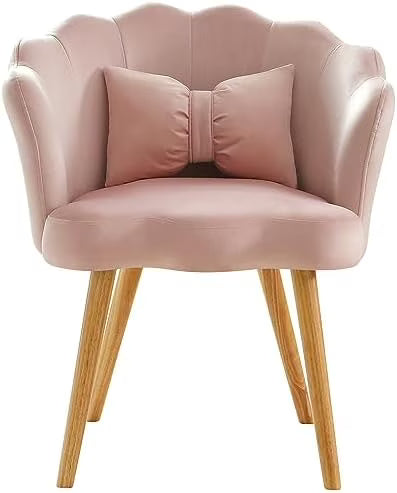 Yellow Velvet Accent Chair with Waist Pillow I994340