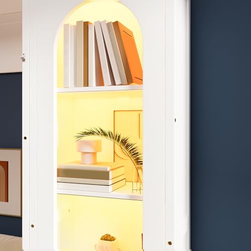 White Queen Size Wood Murphy Bed with Desk and Storage Q322931