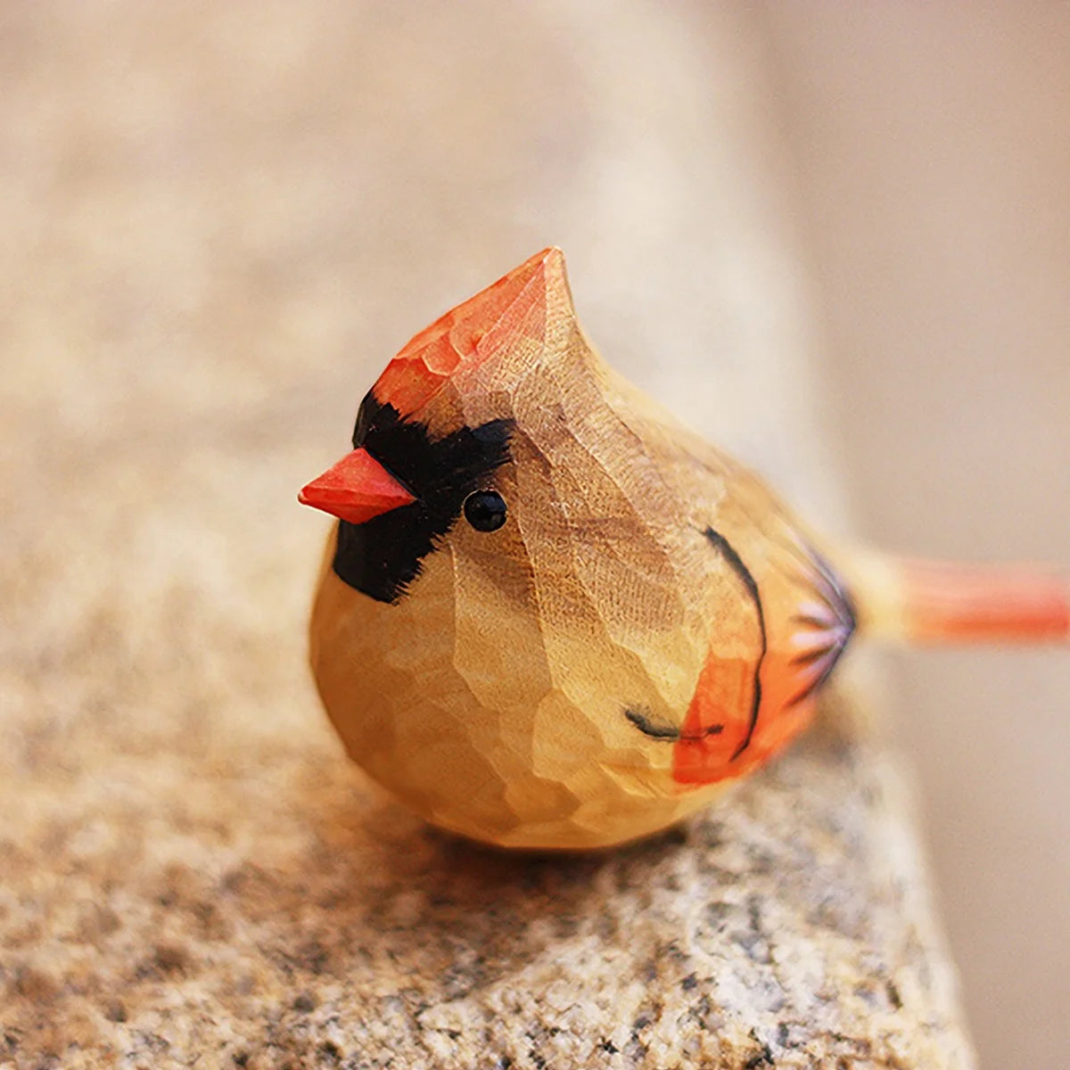 Red Wood Bird Figurine A71021