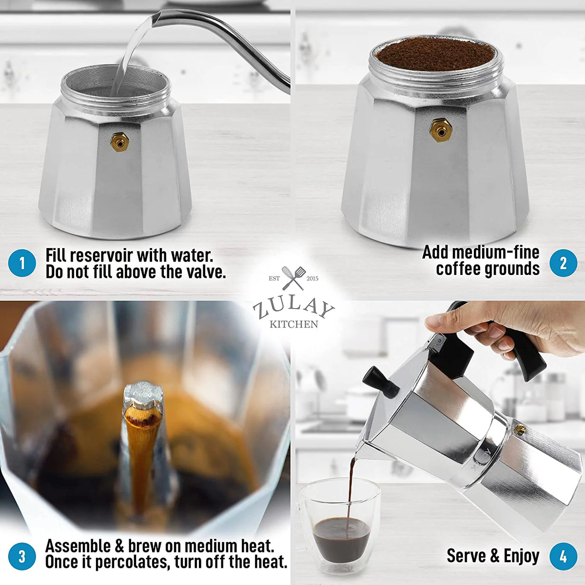 8 Espresso Cup Stovetop Moka Pot N131581