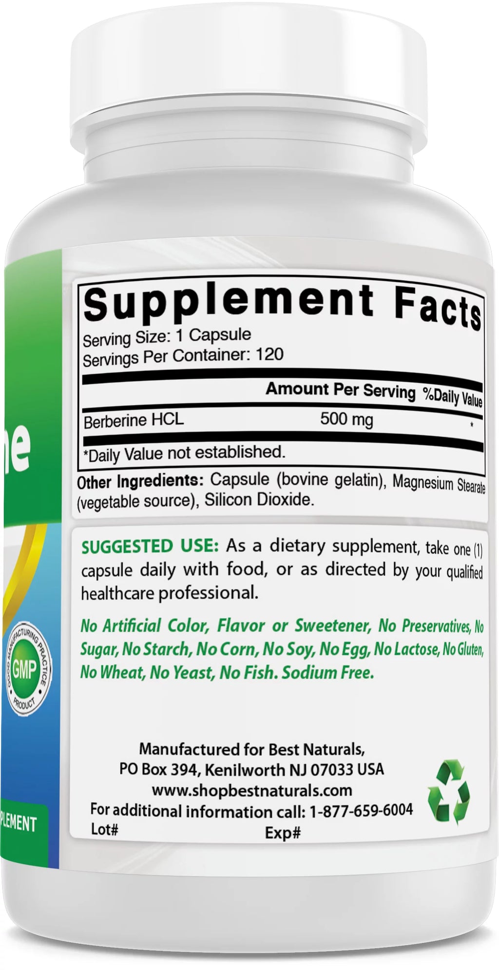 Berberine 500mg 120 Capsules 3 Pack X9926