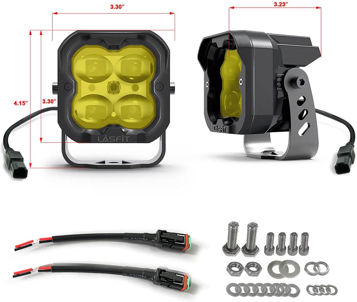 Yellow LED Pods Fog Lights 3 inch 18W (Pair) F571511