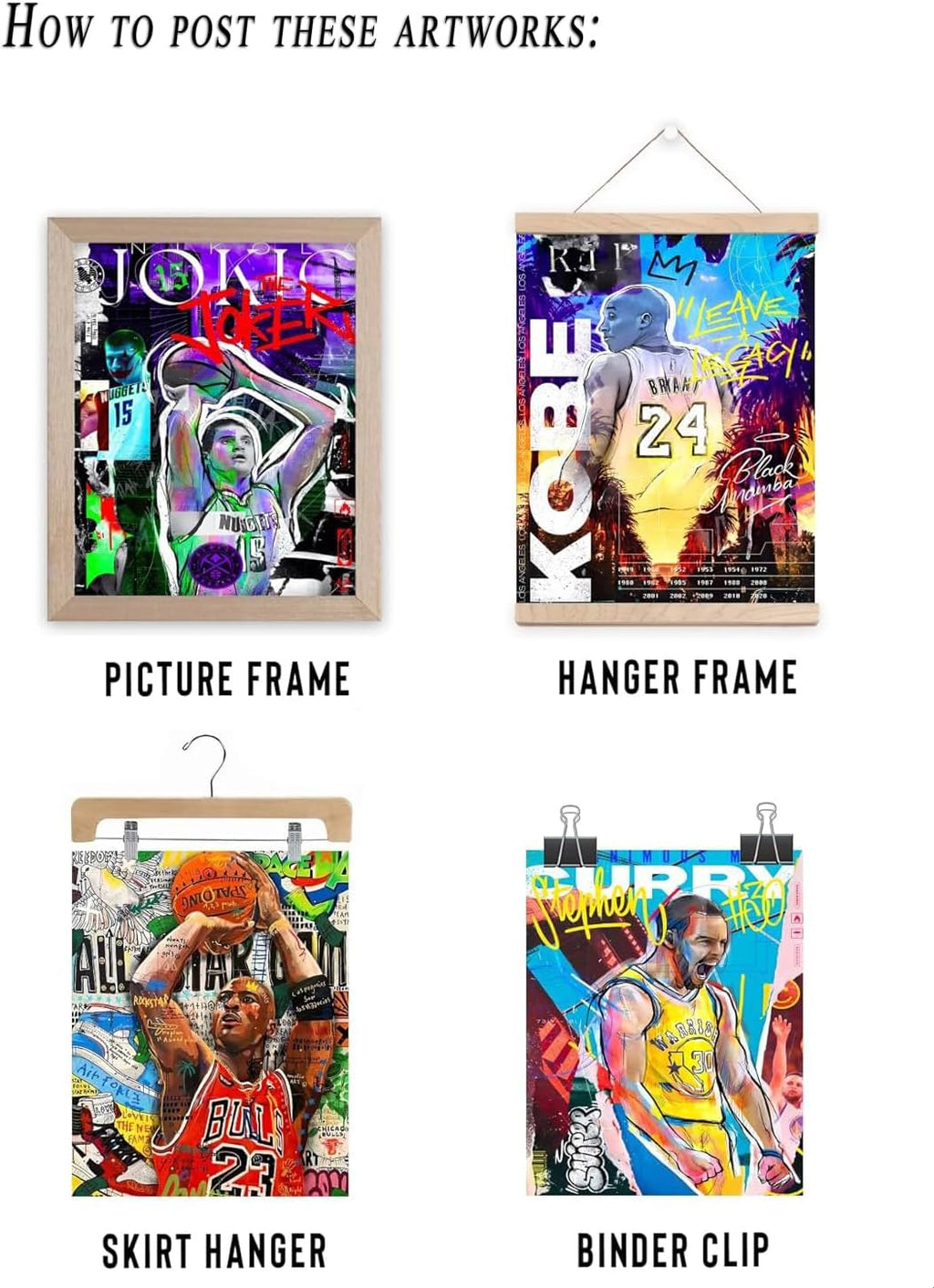 Set of 9 Unframed 8"x10" Basketball Sports Poster F6142