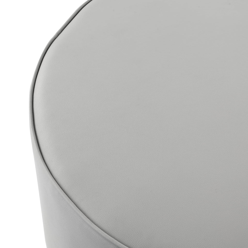 Leather or Velvet Cocktail Ottoman with Chrome or Gold Trim Base R870295