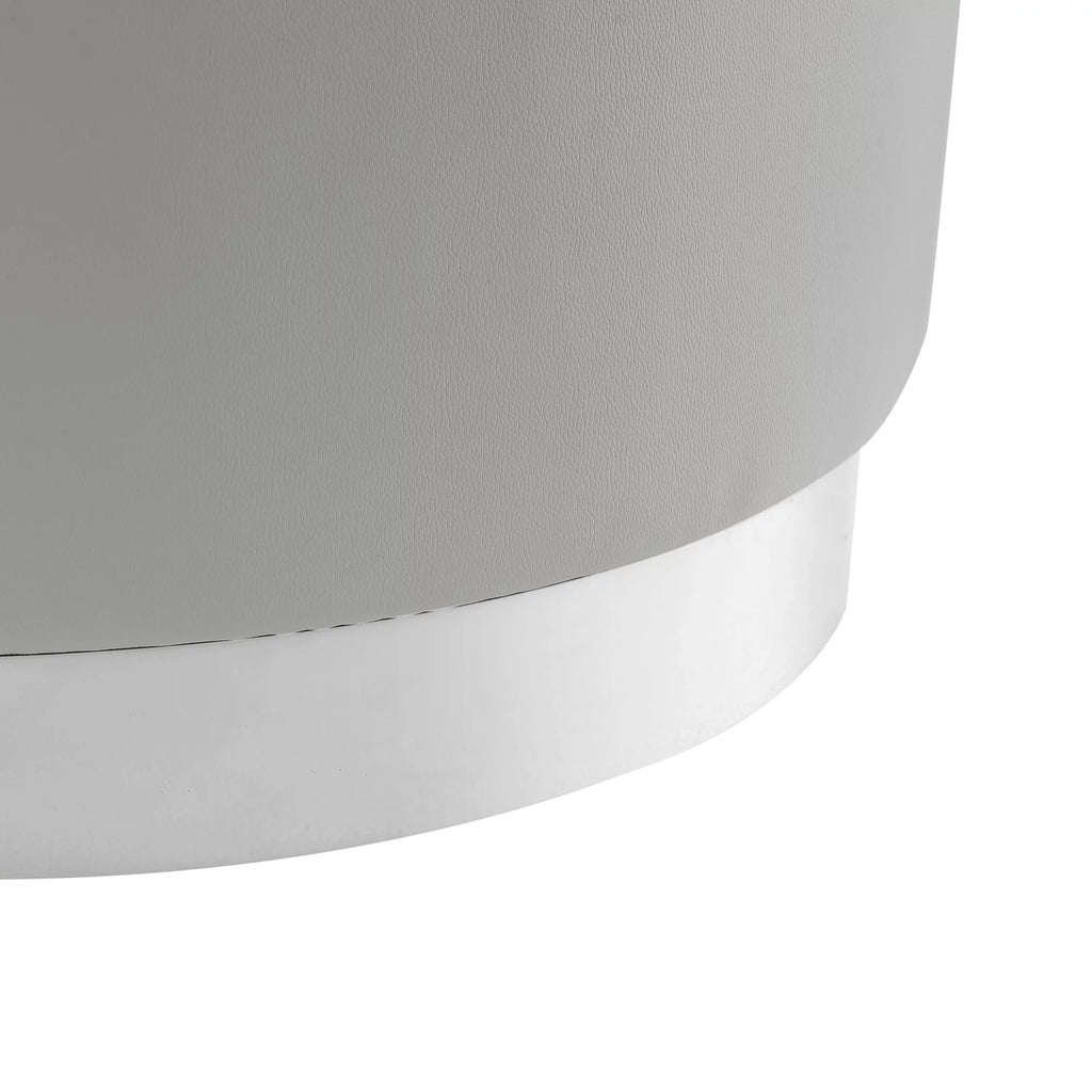 Leather or Velvet Cocktail Ottoman with Chrome or Gold Trim Base R870295
