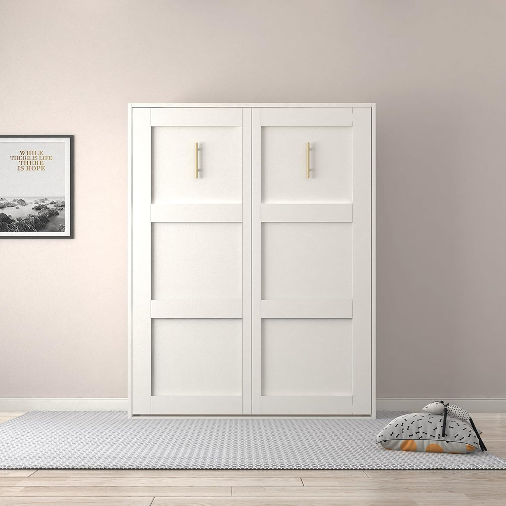 White Full Size Vertical Murphy Bed Q963