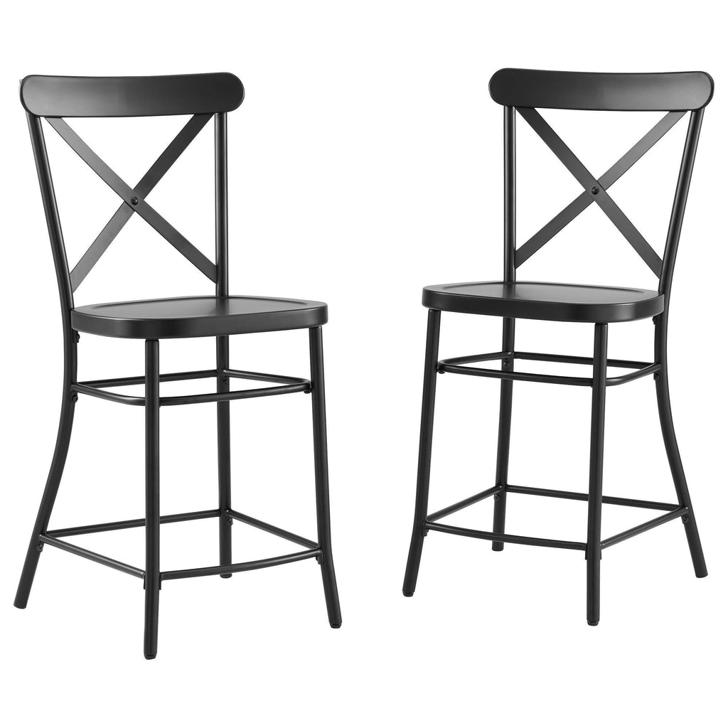 Matte Black Metal 2-pc. Counter Stool Set O527