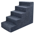 Dark Gray Linen 5-Step Pet Stairs with Foam G9731