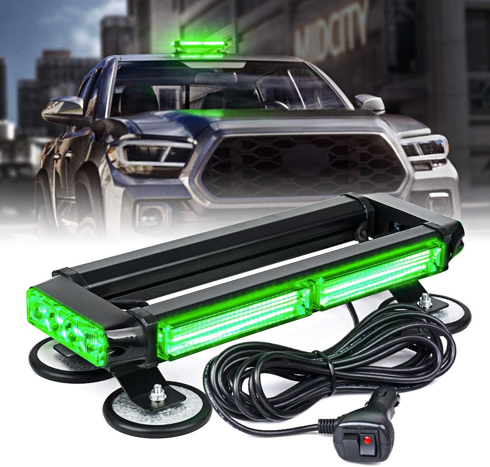 White Amber COB LED Strobe Light Bar Double Side Hazard Warning Beacon Lights w/Magnetic Base Pack of 2 X124712