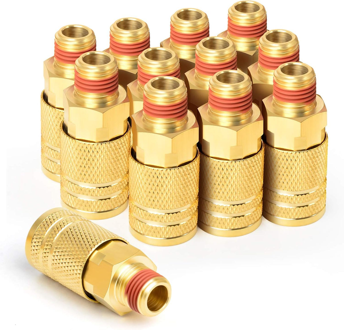 12PCS 1/4-Inch Brass Quick Connect Air Coupler Q8879