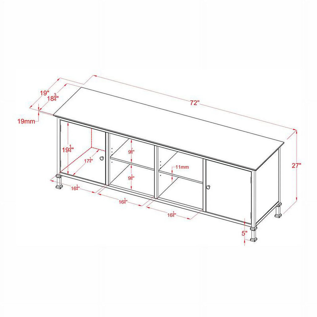 Industrial Wood 72-Inch TV Stand G6954