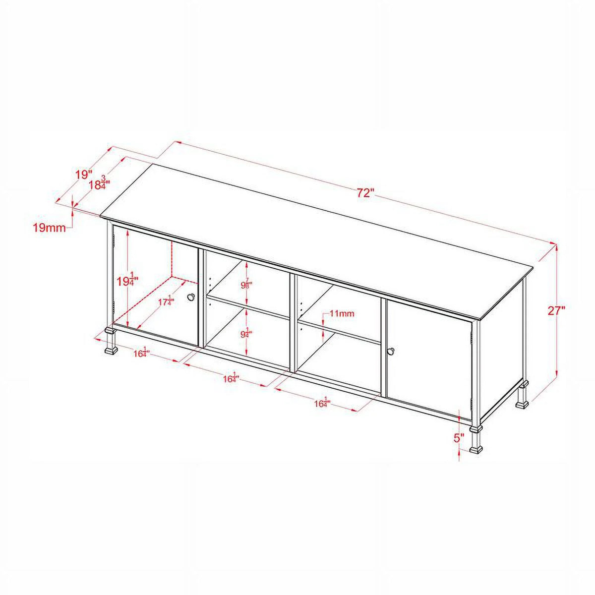 Industrial Wood 72-Inch TV Stand G6954