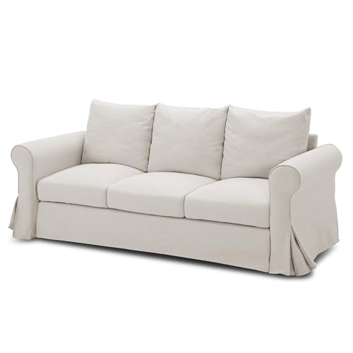 89" White Slip Covered Sofa with Extra Deep Seat J8793
