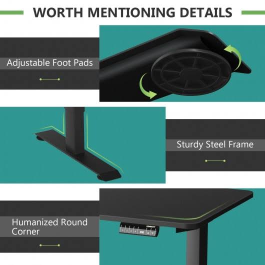 Electric Height Adjustable Standing Desk with Memory Controller S11574