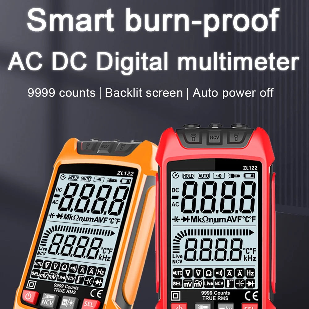 True RMS Digital Multimeter with LCD Backlight Display F603