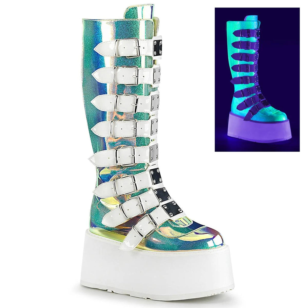 White Vegan Leather Boots F7531