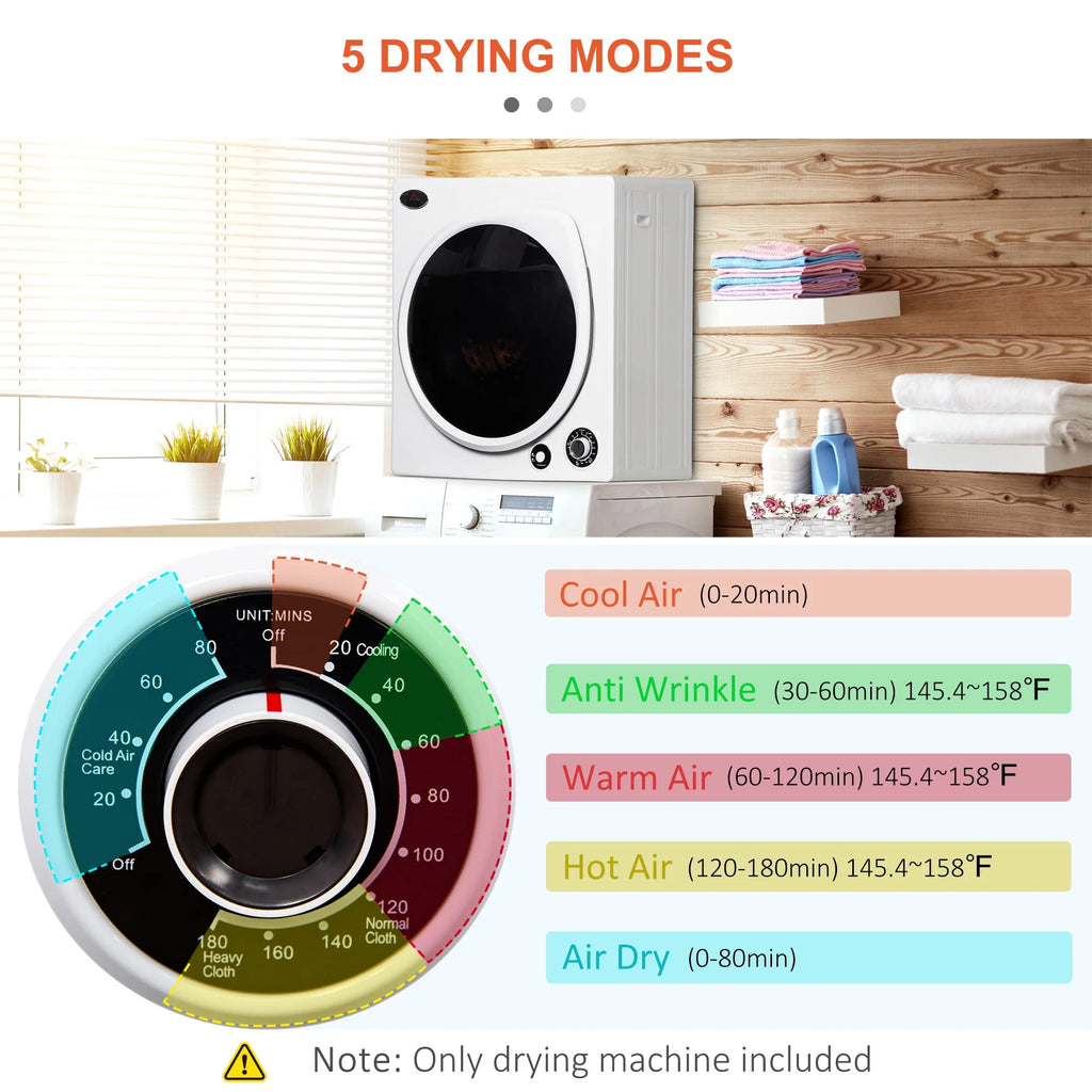 1350W 3.22 Cu. Ft. Portable Clothes Dryer Q8215