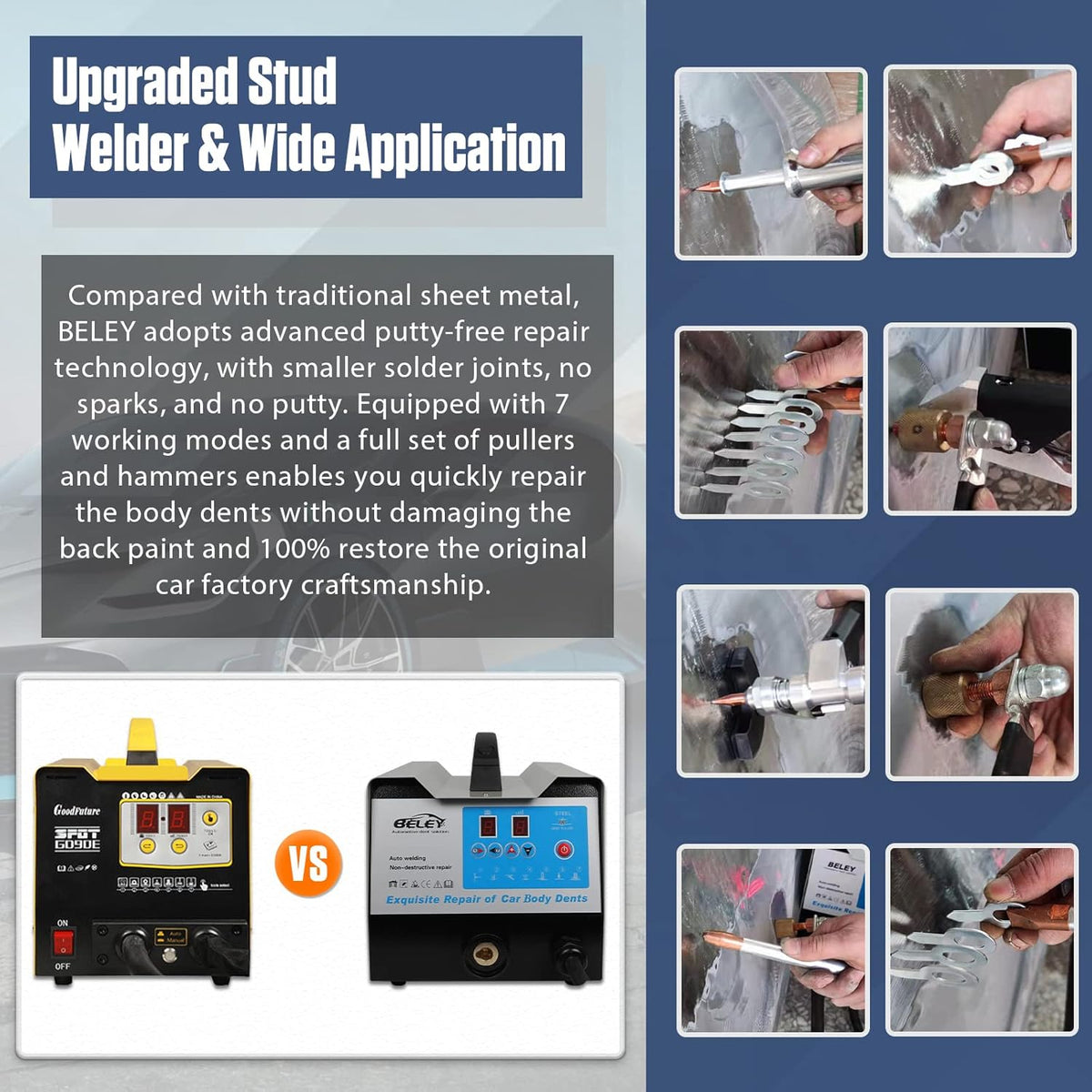 110V 1600W 7 Modes Stud Welder Dent Repair Kit G897