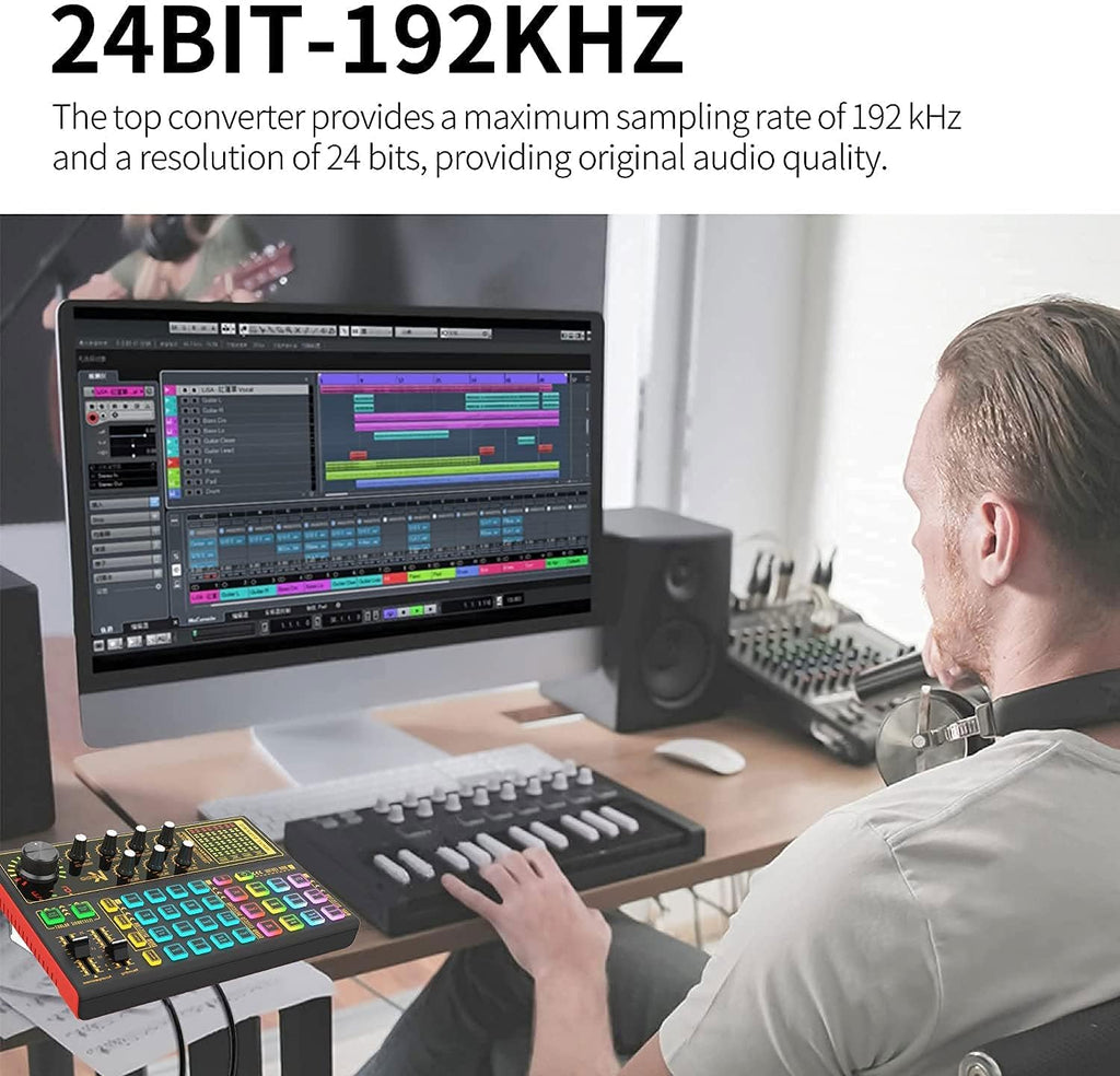 Pack of 2 Audio Interface with Audio Mixer and Live Sound Card S44006
