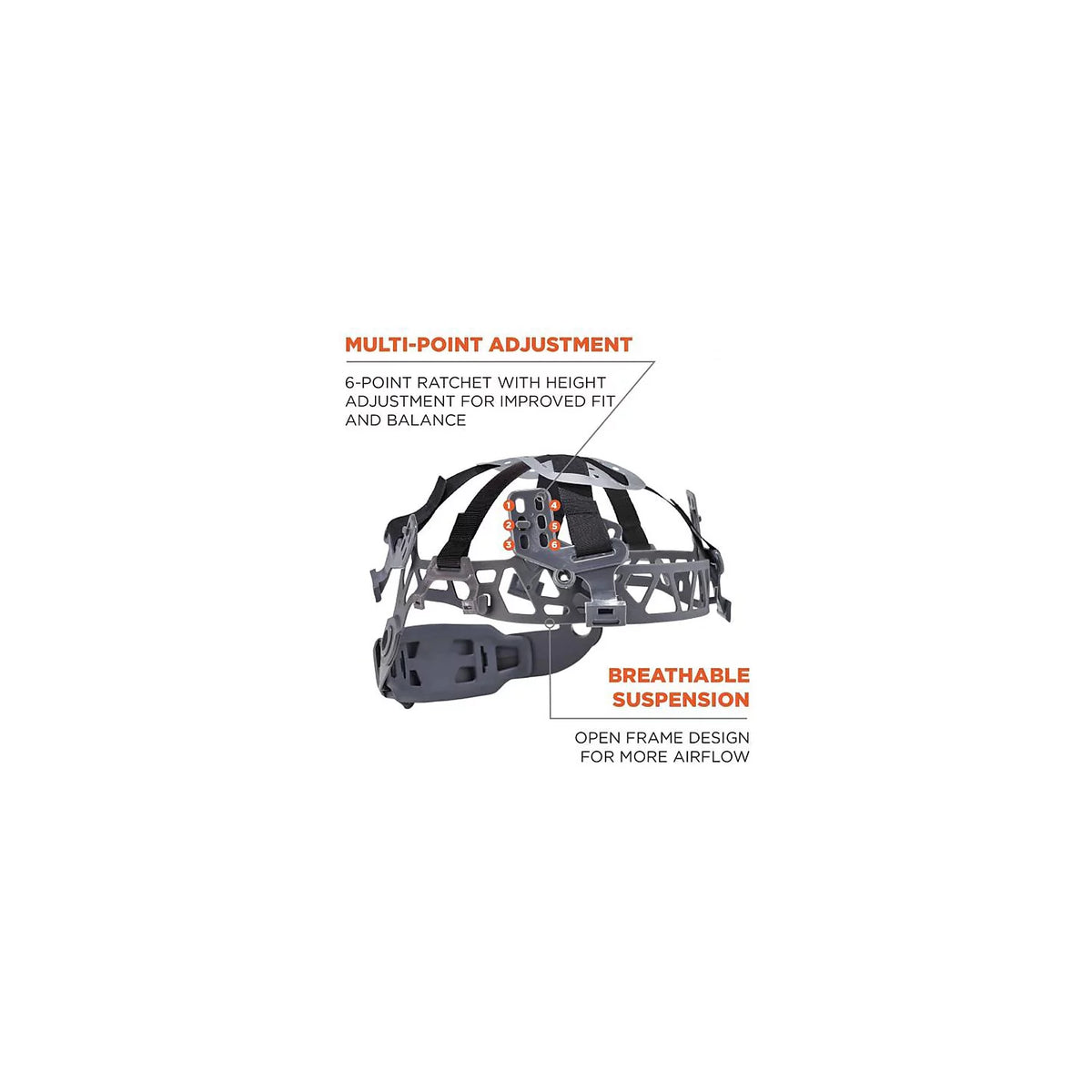 Orange Safety Helmet with 6-Point Suspension O276