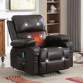 Brown Heated Massage Rocker Recliner Chair with Footrest Z8255