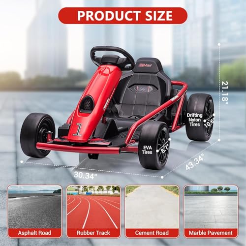24V Electric Drift Kart Car with 2×300W Motor Z8152