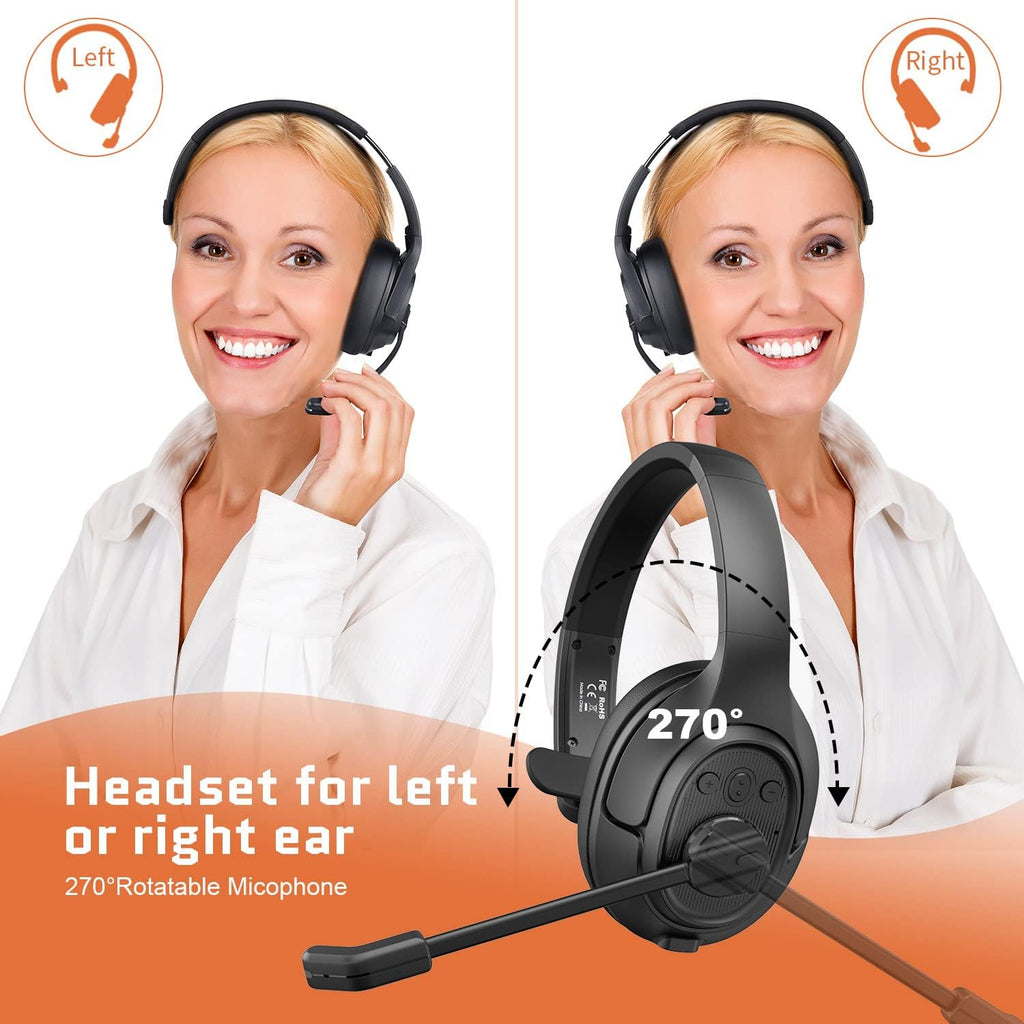 Noise Canceling Trucker Bluetooth Headset with Microphone O147