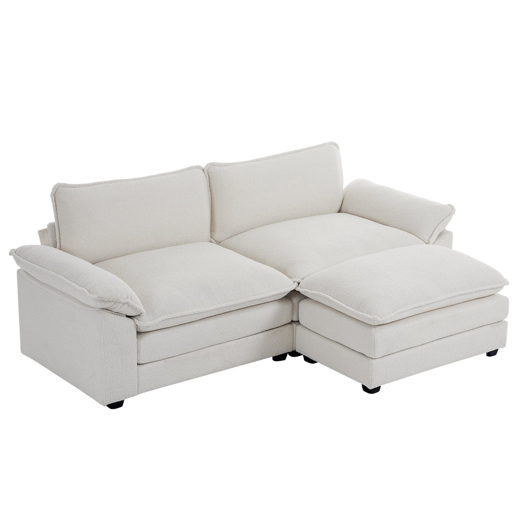 Dark Grey Chenille L Shaped Sectional Sofa with Ottoman K322408