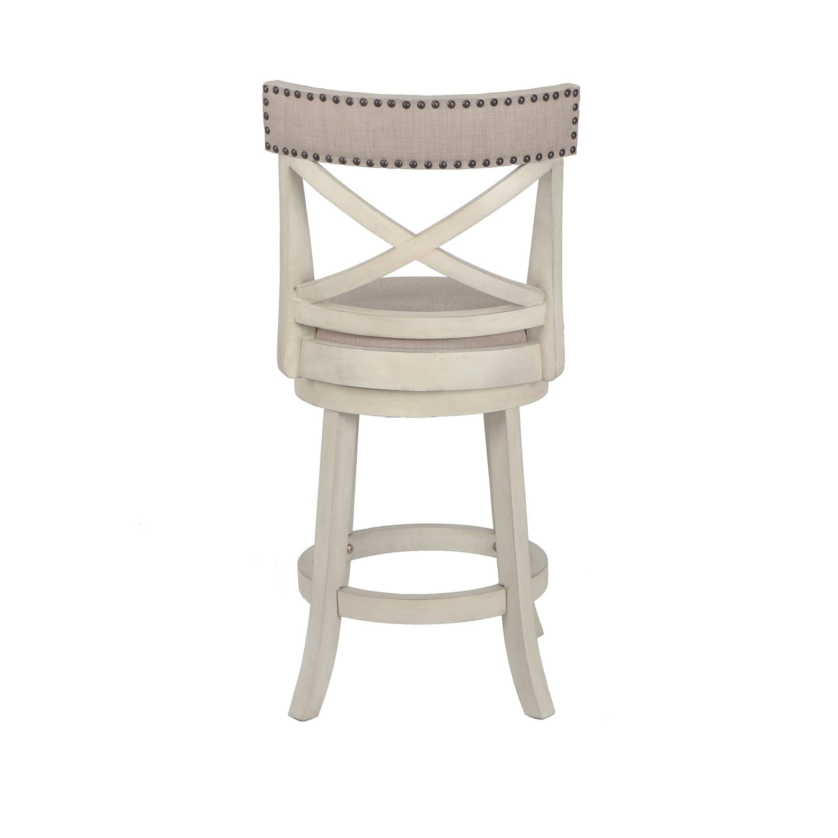 Antique White 24-Inch Counter Stool with Fabric Seat U58012