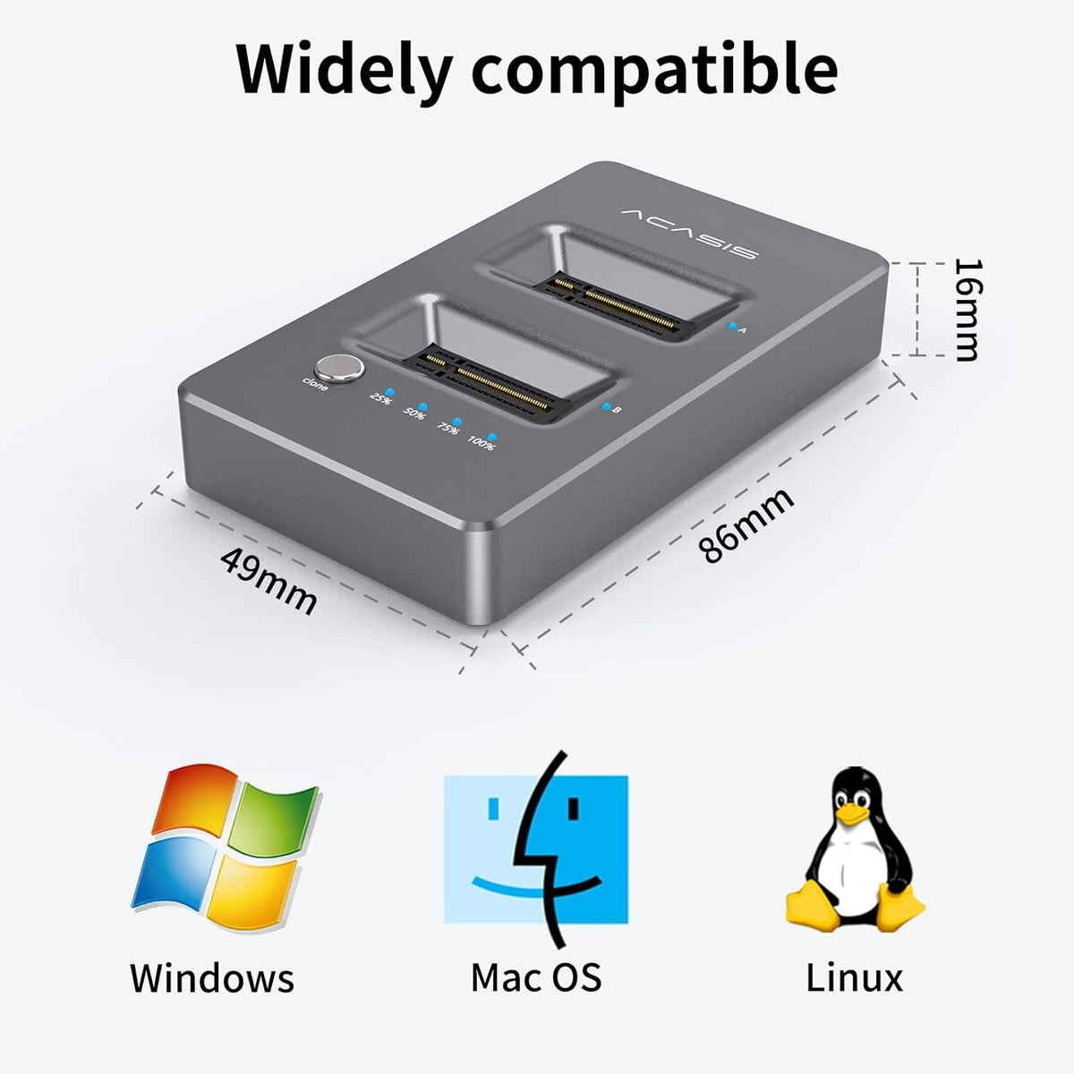 M.2 NVME SSD Enclosure with Offline Clone P890