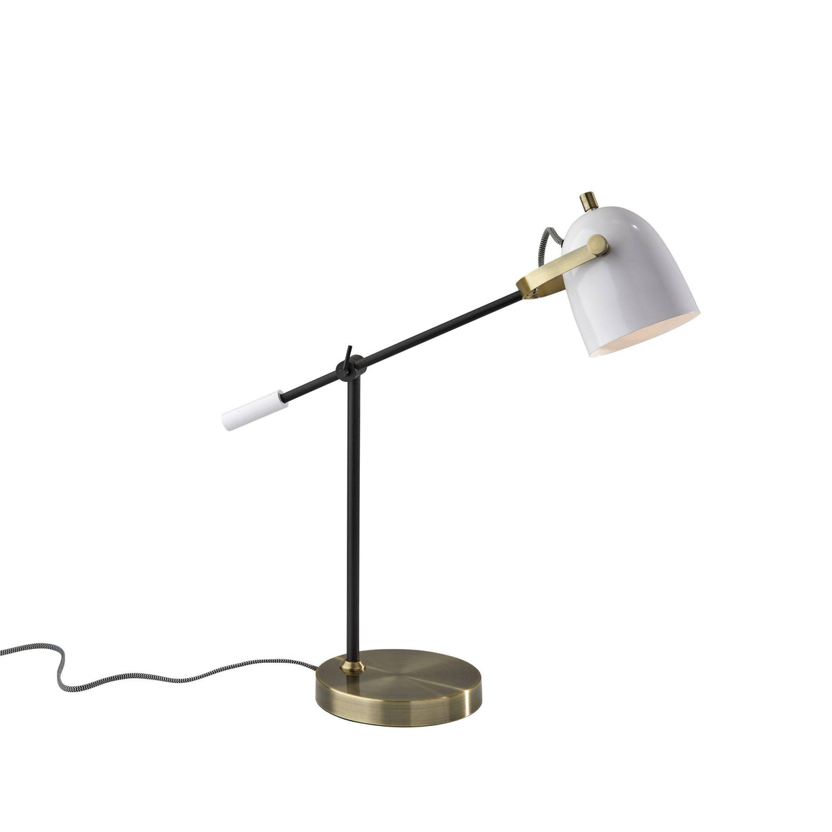 Black White and Antique Brass Desk Lamp M66743